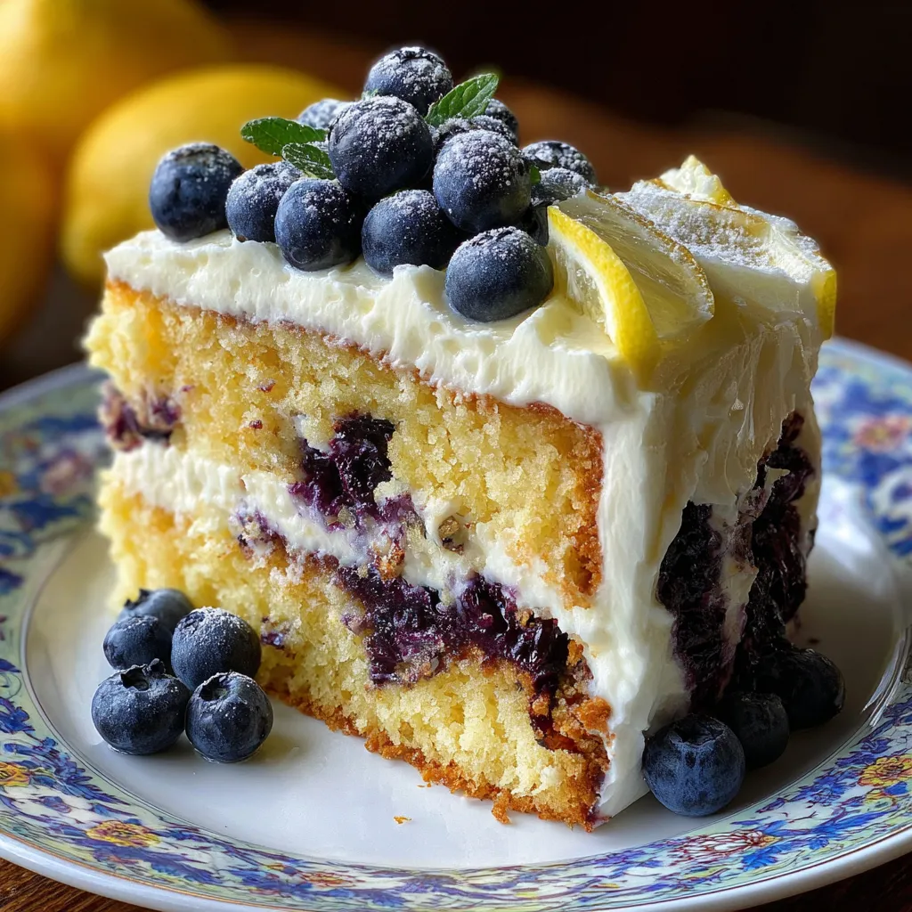 Moist & Zesty Lemon Blueberry Cake with Tangy Frosting